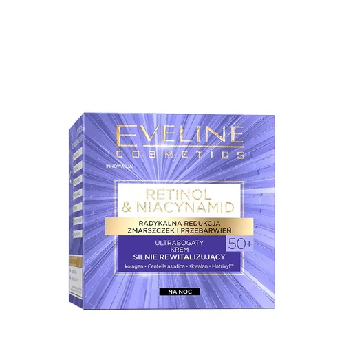 Eveline Cosmetics Retinol & Niacynamid, Ultrabogaty krem silnie rewitalizujący na noc 50+