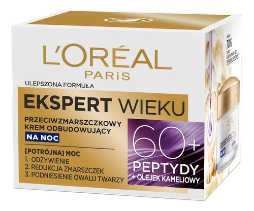 L'Oreal Paris Ekspert Wieku, Przeciwzmarszczkowy krem odbudowujący na noc  60+ - 2