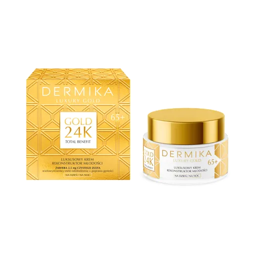 Dermika Luxury Gold 24K, Luksusowy krem rekonstruktor młodości 65+