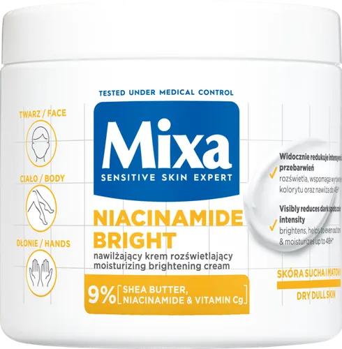 Mixa Niacinamide Bright, Moisturizing Brightening Cream (Nawilżający krem rozświetlający do ciała)