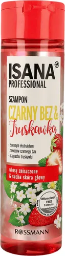 Isana Professional, Szampon do włosów zniszczonych i suchej skóry głowy `Czarny Bez & Truskawka`