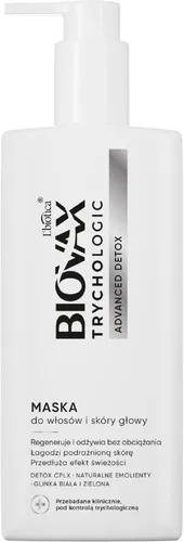 L'biotica Biovax Trychologic, Advanced Detox, Maska do włosów i skóry głowy