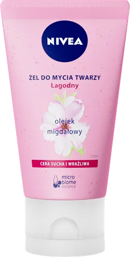 Nivea Łagodnie oczyszczający żel-krem do mycia twarzy z olejkiem migdałowym, Cera sucha i wrażliwa (Nowa wersja)