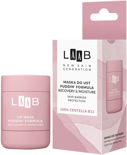 AA LAAB, 100% Centella B-12, Puddin' Formula Recovery & Moisture, Maska do ust