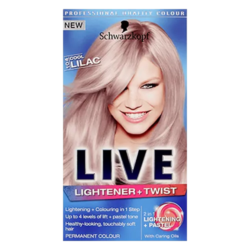 Schwarzkopf Live Lightener & Twist, Trwała farba do włosów rozjaśnienie+ pastelowy kolor 2 w 1 (stara wersja)