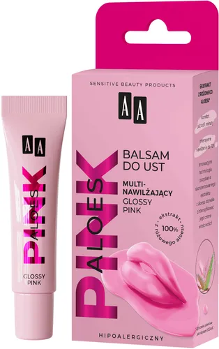AA Pink Aloes, Multinawilżający balsam do ust `Glossy Pink`