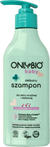 OnlyBio Baby, Delikatny szampon dla skóry wrażliwej i delikatnej  od pierwszego dnia życia