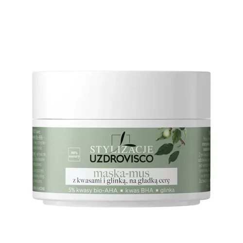 Uzdrovisco Uzdrovisco x Stylizacje, Maska-mus z kwasami i glinką, na gładką cerę