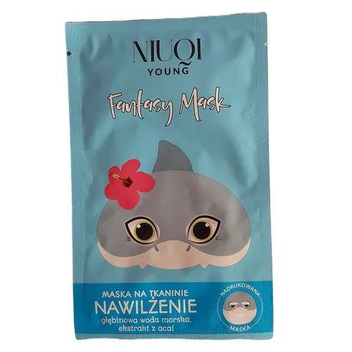 Niuqi Fantasy Mask, Maska na tkaninie nawilżenie `Romantyczny Rekin` - 1