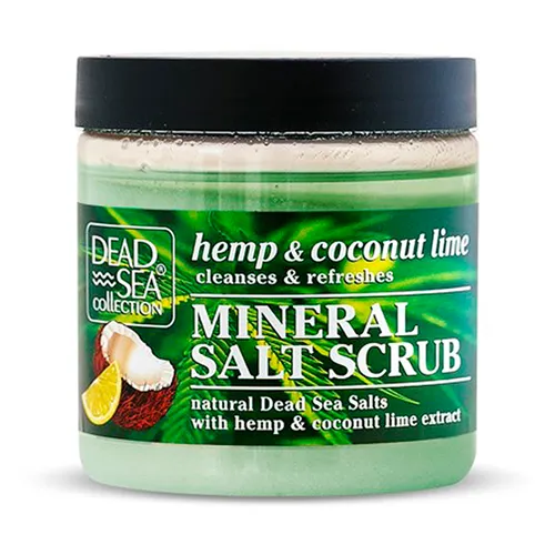 Dead Sea Collection Mineral Salt Scrub, Natural Dead Sea Salts with Hemp & Coconut Lime Extract (Peeling solny z ekstraktami z konopi, kokosa, limonki i minerałami Morza Martwego)