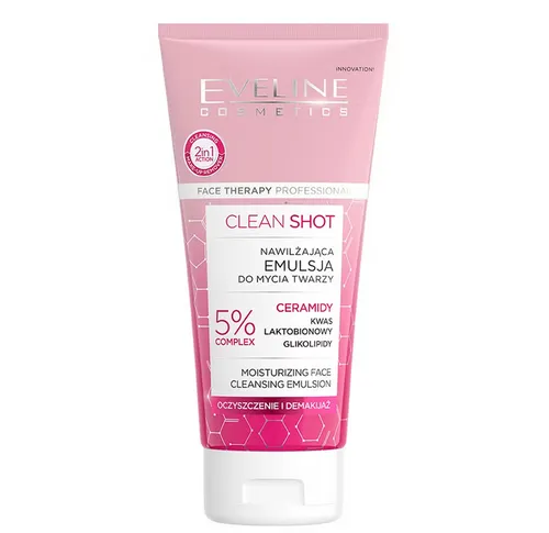 Eveline Cosmetics Face Therapy Professional, Clean Shot, Nawilżająca emulsja do mycia twarzy