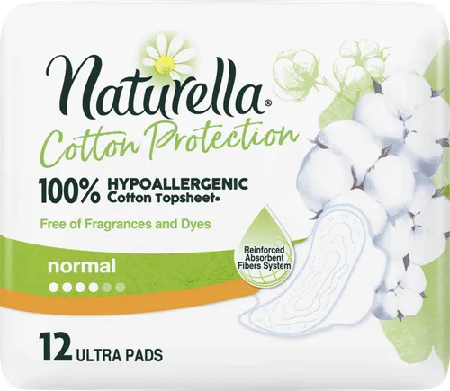 Naturella Cotton Protection. Podpaski higieniczne z hipoalergiczną powłoczką z bawełny `Normal`