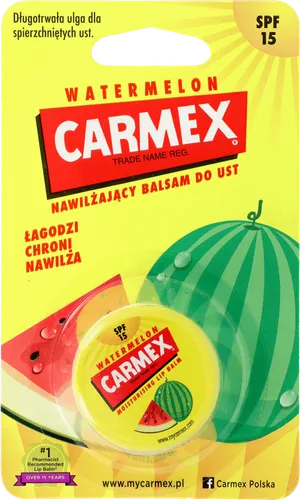 Carma Laboratories Carmex, Moisturising Lip Balm Watermelon (Nawilżający balsam do ust w słoiczku o smaku arbuza)