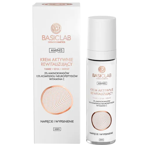 BasicLab Dermocosmetics Aminis, Krem aktywnie rewitalizujący do twarzy, szyi i dekoltu