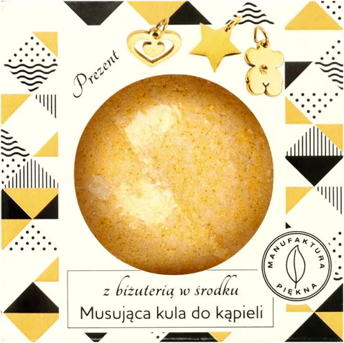 Manufaktura Piękna Musująca kula do kąpieli ze złotą biżuterią w środku
