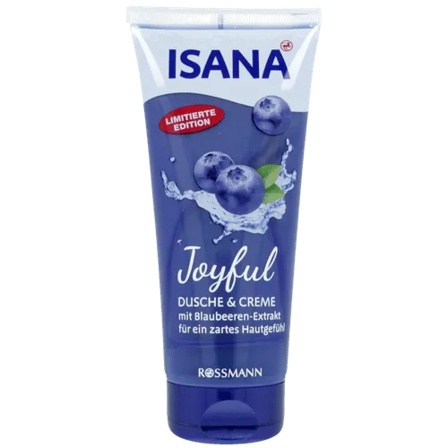 Isana Joyful, Dusche & Creme mit Blaubeeren Extrakt (Kremowy żel pod prysznic z ekstraktem z czarnej jagody)