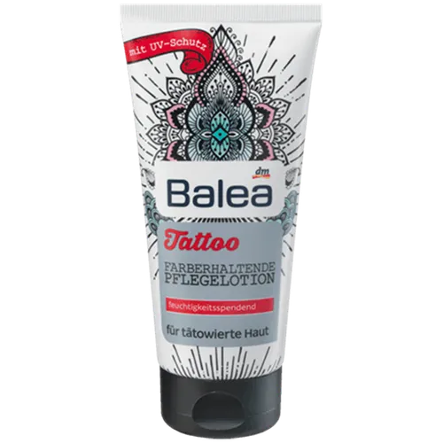 Balea Tattoo Farbehaltende Pflegelotion 5% Panthenol (Krem do pielęgnacji tatuaży z 5% pantenolem)