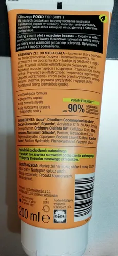 Cien Food for Skin, Kremowy żel do mycia ciała `Odżywienie z olejem babassu` - 2