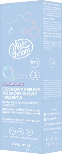 HairBoom O3zon, Enzymatyczny ozonowy peeling do skóry głowy i włosów