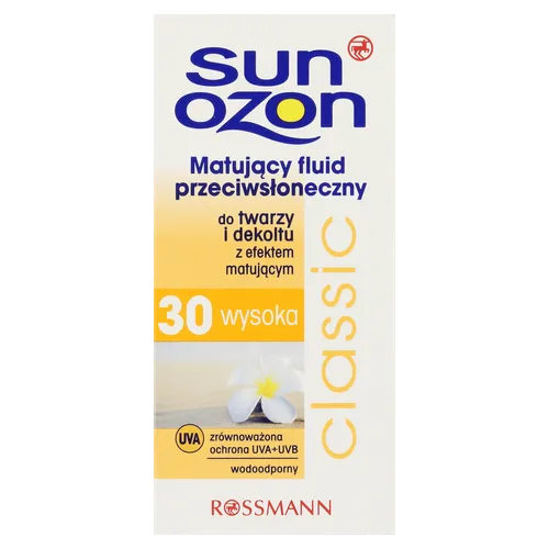 SunOzon Classic, Matujący fluid przeciwsłoneczny SPF 30 - wysoka ochrona (stara wersja)