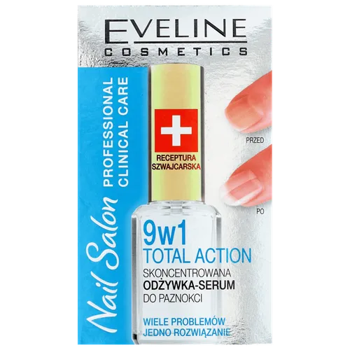 Eveline Cosmetics Nail Salon Professional Clinical Care, Skoncentrowana odżywka - serum do paznokci 9 w 1