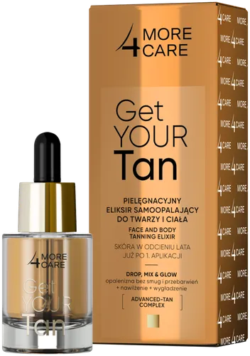 More4Care Get Your Tan, Pielęgnacyjny eliksir samoopalający do twarzy i ciała