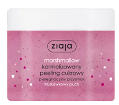 Ziaja Pielęgnacyjny przysmak, Karmelizowany peeling cukrowy `Truskawkowy puch - Marshmallow`