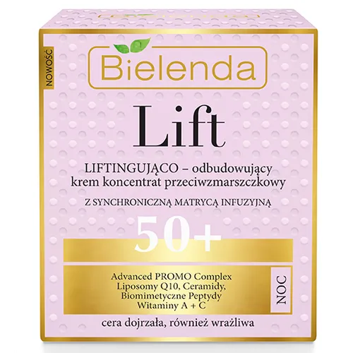 Bielenda Lift, Liftingująco - odbudowujący krem koncentrat przeciwzmarszczkowy na noc 50+