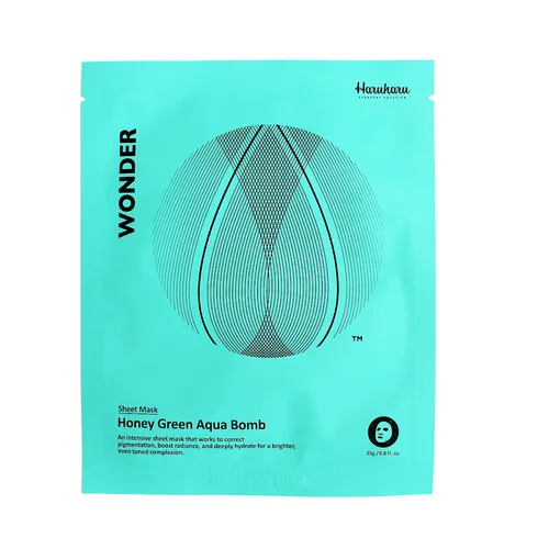 HaruHaru Wonder, Honey Green Aqua Bomb Sheet Mask (Nawilżająca maska w płachcie ze sfermentowaną zieloną herbatą i miodem)