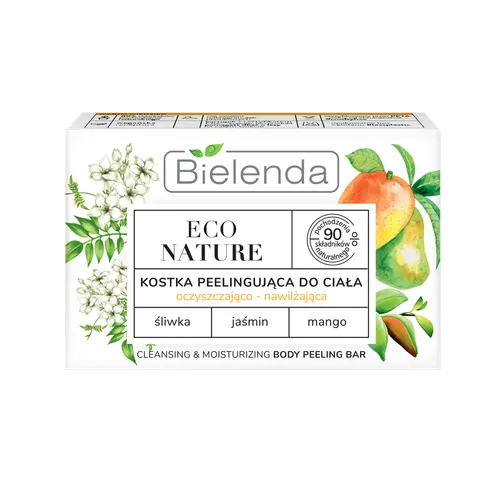 Bielenda Eco Nature, Kostka peelingująca, oczyszczająco - nawilżająca `Śliwka + jaśmin + mango`