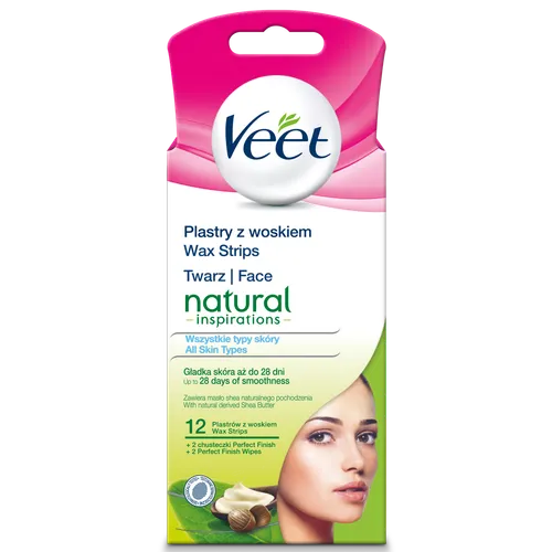 Veet Natural Inspiration, Plastry do depilacji twarzy z masłem Shea (Veet plastry do depilacji twarzy)