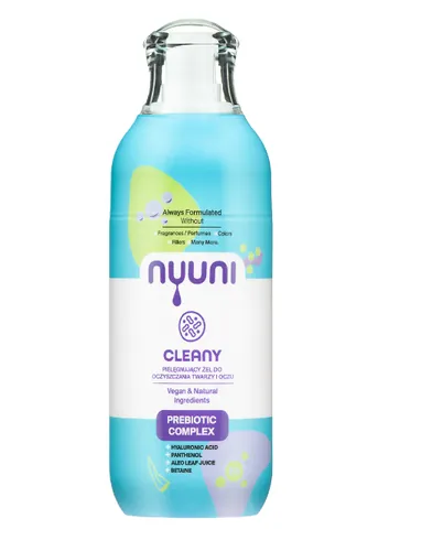 Nuuni Cleany,  Pielęgnujący żel do oczyszczania twarzy i oczu