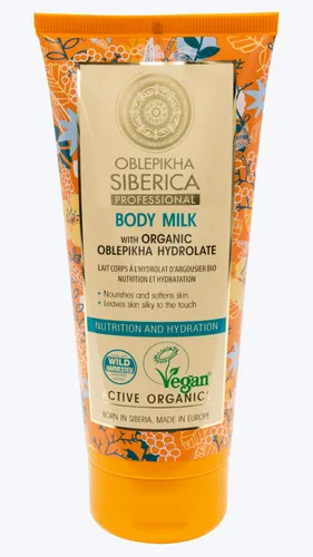 Natura Siberica Oblepikha Siberica Professional, Body Milk with Organic Oblepikha Hydrolate (Wegańskie mleczko do ciała z organicznym hydrolatem z rokitnika ałtajskiego)