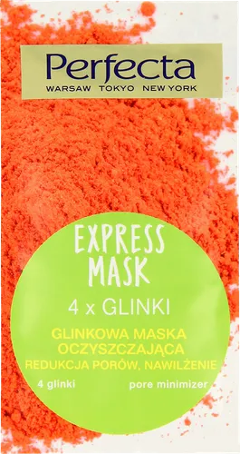 Perfecta Express Mask, 4 x glinki, Glinkowa maska oczyszczająca