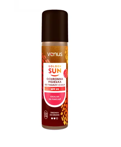 Venus Golden Sun, Mgiełka ochronna do twarzy i ciała SPF25