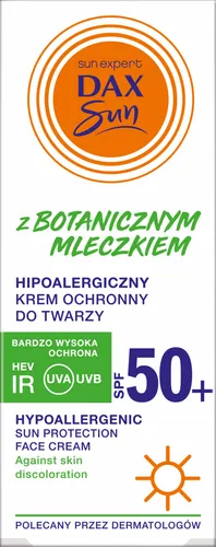 Dax Sun Hipoalergiczny krem do twarzy z botanicznym mleczkiem SPF 50+