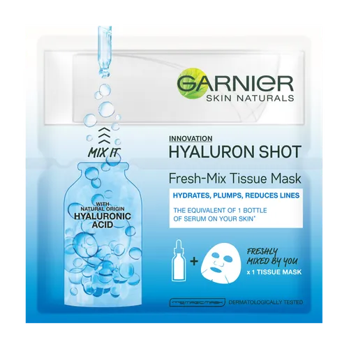 Garnier SkinActive, Fresh Hyaluron Shot, Fresh-Mix Tissue Mask (Maska w płachcie z kwasem hialuronowym) - 1