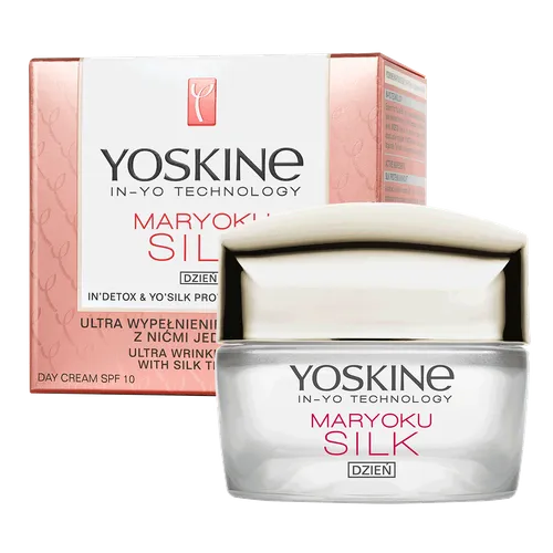 Yoskine Maryoku Silk, Krem na dzień SPF 10 `Ultra wypełnienie zmarszczek z nićmi jedwabiu`