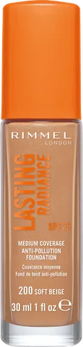 Rimmel Lasting Radiance, Medium Coverage Anti-pollution Foundation SPF 25 (Długotrwale rozświetlający podkład chroniący przed zanieczyszczeniami) - 2