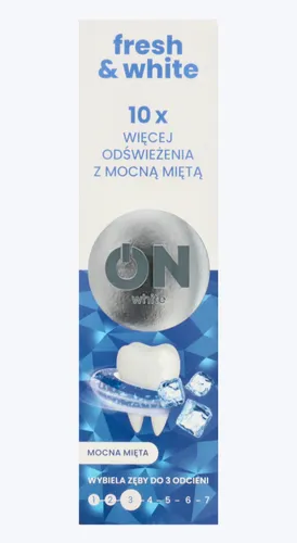 WhiteON Fresh & White, Wybielająca pasta do zębów Mocna Mięta