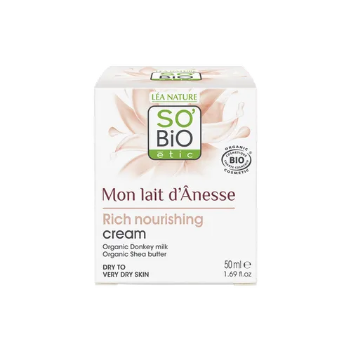 SO'BiO Etic Mon Lait d'Anesse, Creme Onctueuse Nourrissante (Odżywczy krem do twarzy z mlekiem oślim) - 1