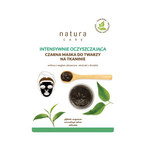 Natura Care Intensywnie oczyszczająca czarna maska do twarzy na tkaninie