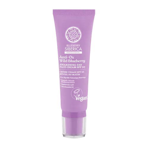 Natura Siberica Blueberry Siberica Professional, Anti-ox Wild Blueberry Awakening Face Cream SPF 20 (Pobudzający krem do twarzy na dzień z filtrem SPF 20)