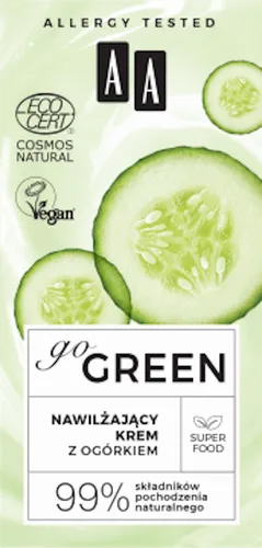 AA Go Green, Nawilżający krem z ogórkiem