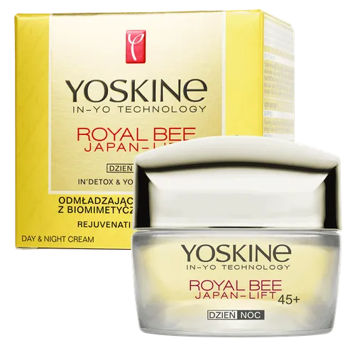 Yoskine Royal Bee Japan-Lift,  Krem do twarzy na dzień i na noc 45+ `Odmładzający mikrolifting z biomimetycznym peptydem`