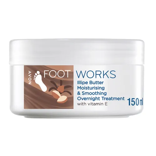 Avon Foot Works, Ilipe Butter Moisturing & Smoothing Overnight Treatment with Vitamin E (Kuracja do stóp na noc `Masło Illipe`)