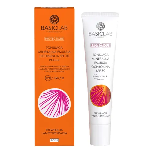 BasicLab Dermocosmetics Protecticus, Tonująca mineralna emulsja ochronna SPF 50+ PA++++