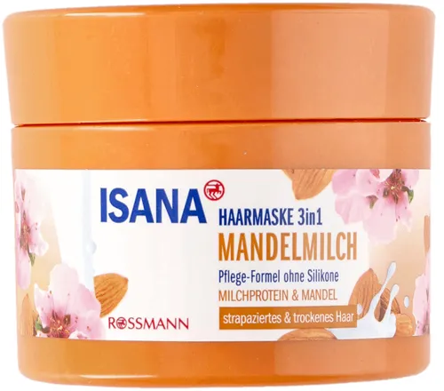 Isana Haarmaske 3in1 Mandelmilch (Maska do włosów 3w1 `Mleczko migdałowe`)