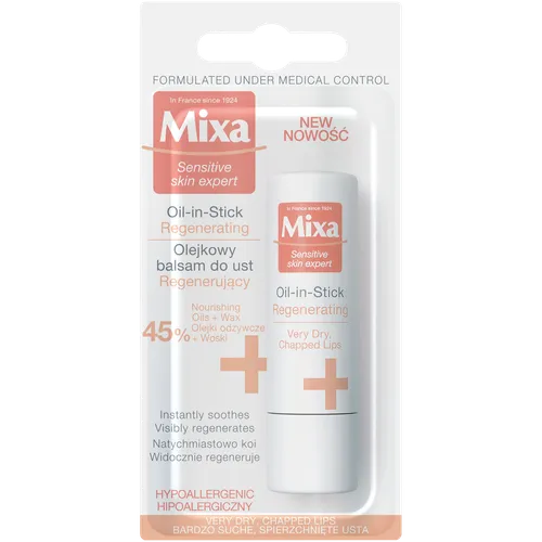 Mixa Sensitive Skin Expert Oil-in-Stick Regenerating (Olejkowy balsam do ust)