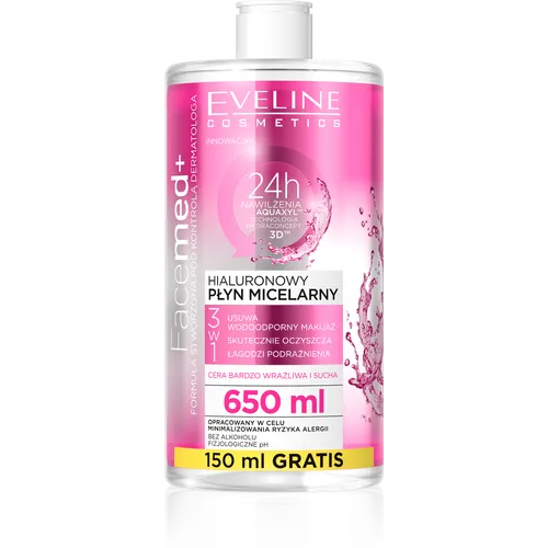 Eveline Cosmetics Facemed +, Hialuronowy płyn micelarny 3 w 1
